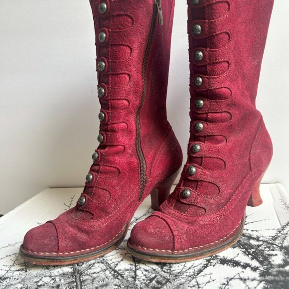 Neosens 38 Boot Red Leather Buttons Rococo Fantasy - Picture 9 of 9